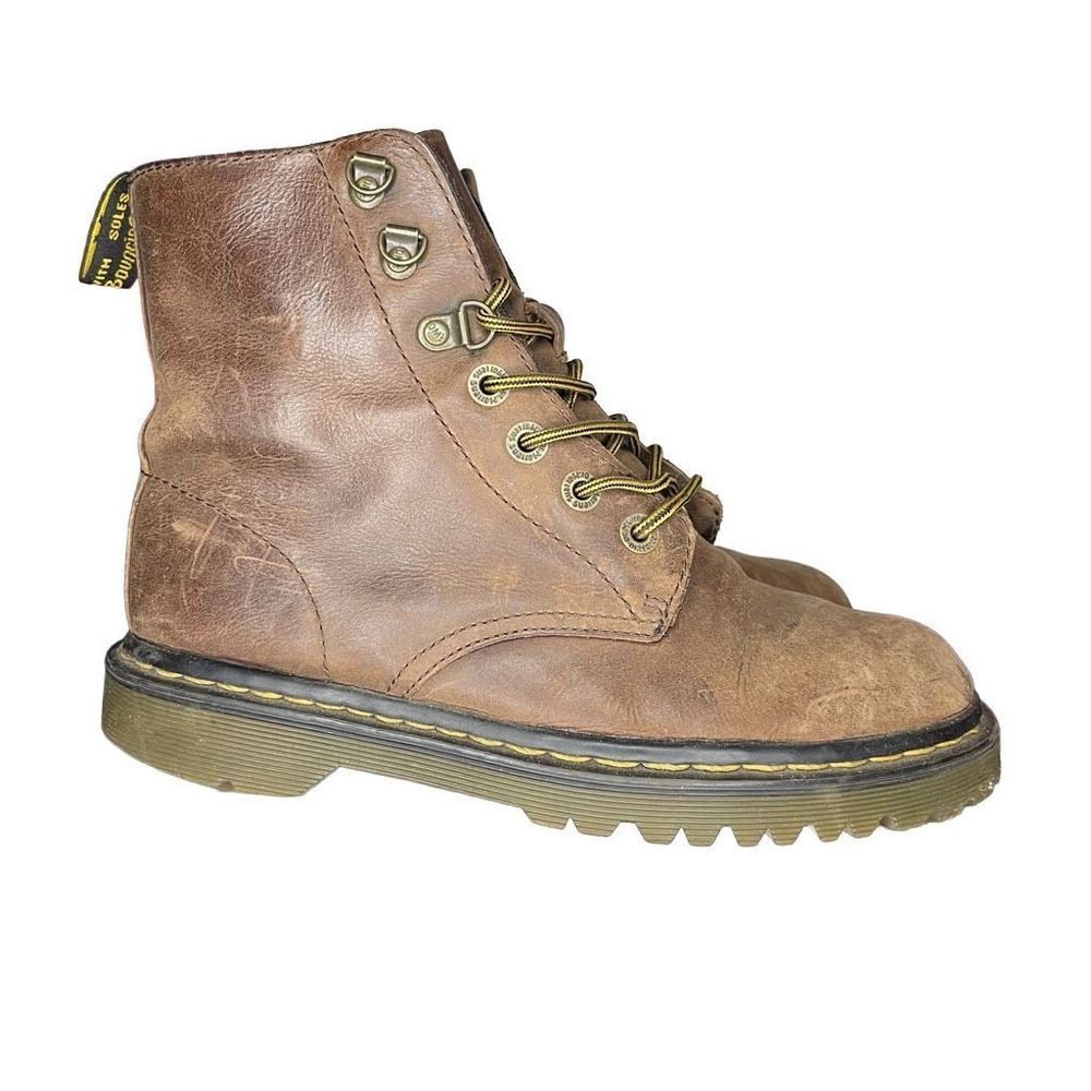 Dr. Doc Martens Women's Luana Air Wair Brown Leather Combat Boots Size US 8